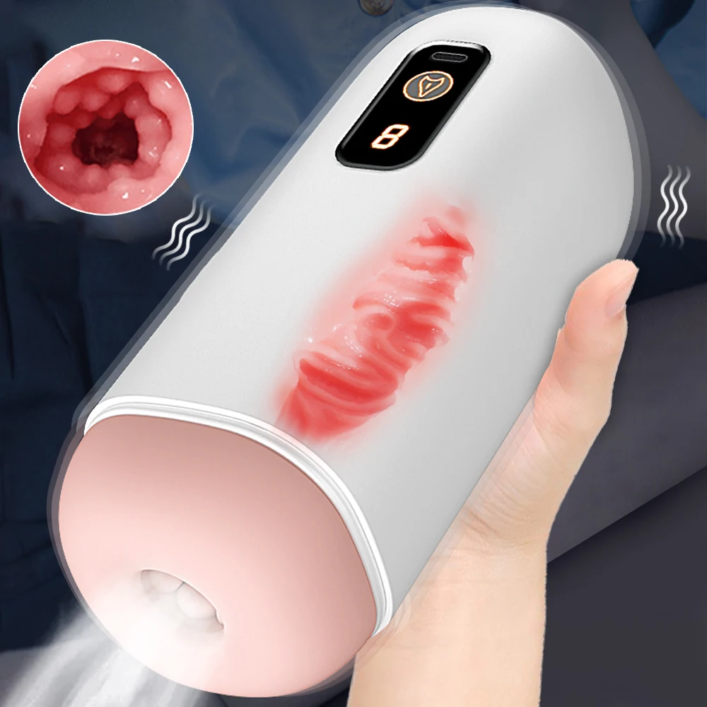 Automatic Blowjob Sucking Masturbation Cup Real Vagina Live Voice Recording Male Masturbators Oral Sex Toys for Men Adults 18+