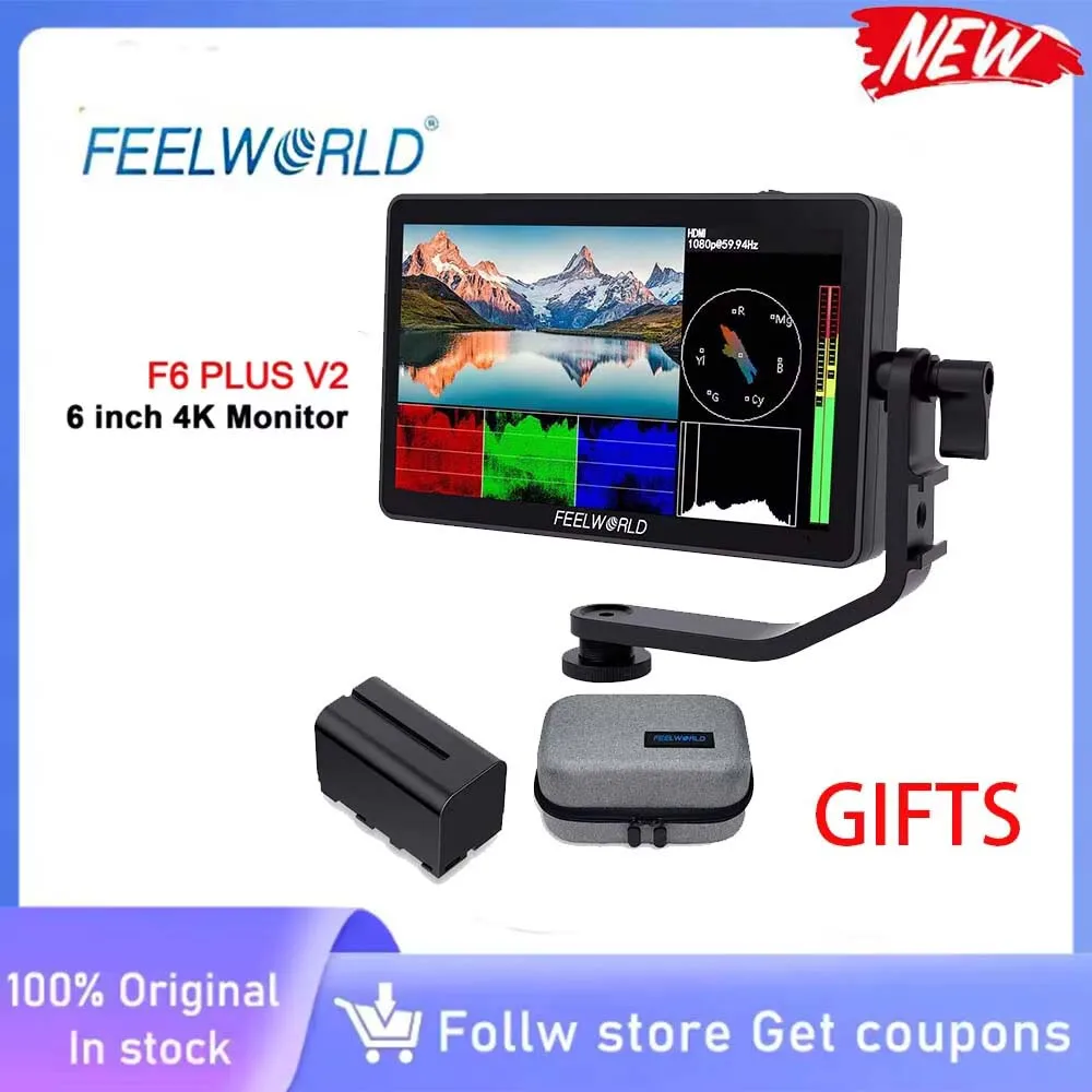 Фото FEELWORLD F6 PLUS V2 6-дюймовый DSLR-монитор с сенсорным экраном IPS FHD 1920x1080 Видео 4K-монитор для камеры Canon Nikon №1