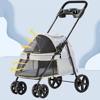 pet cat stroller newborn baby stroller dog pull cart lightweight 4 wheels shock folding stroller puppy carrier pet products