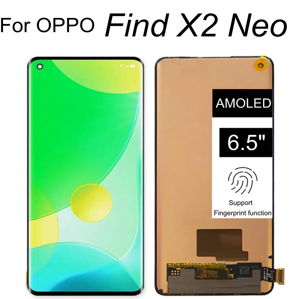 

For OPPO FIND X2 Neo 6.5" AMOLED LCD Display Touch Screen Digitizer Assembly Replacement For Oppo Find x2 Neo CPH2009 LCD