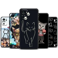 phone case for redmi note 7 8 8t 9 9s 9t 10 11 11s 11e pro plus 4g 5g soft silicone case cover funny cute cat art