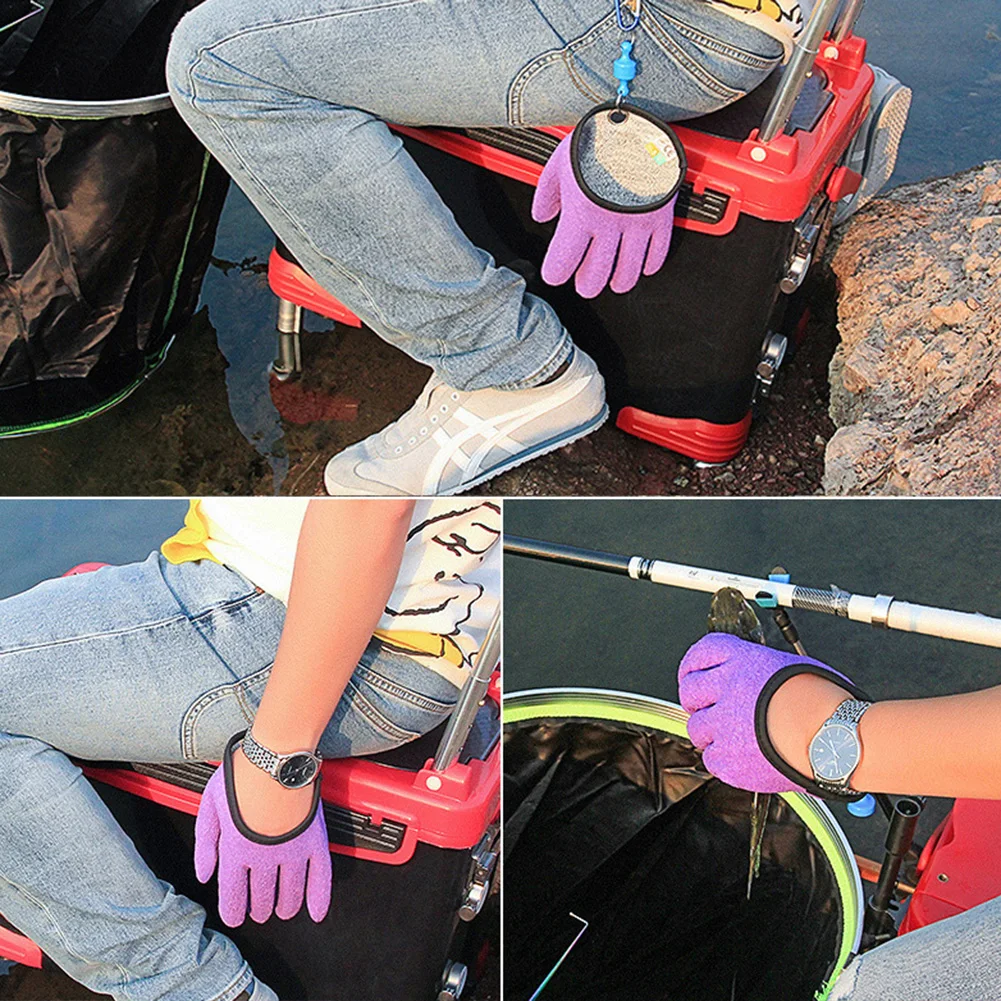 

Fishing Gloves Catching Fish Non-Slip Handguards With Magnet Release Thickened Fishing Anti-tie Catching Fish Waterproof Gloves