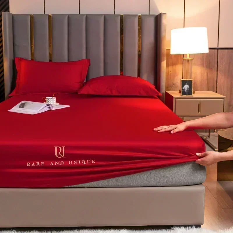 High end all cotton bedsheet three piece set fully wrapped ultra soft Italian light luxury pure 1507