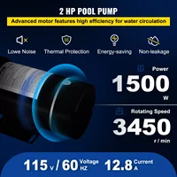 Swimming Pool Pump 1.5HP/2HP 88-92GPM In/Above Ground Pool Pump w/ Strainer Single/Double Speed High-efficient Circulation