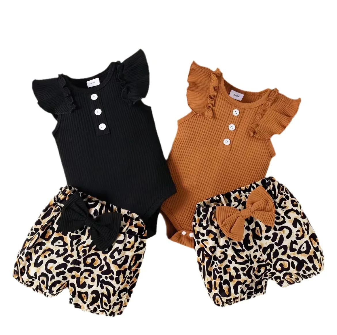 Новинка Летний Детский Комплект из трех предметов шорты с леопардовым принтом и