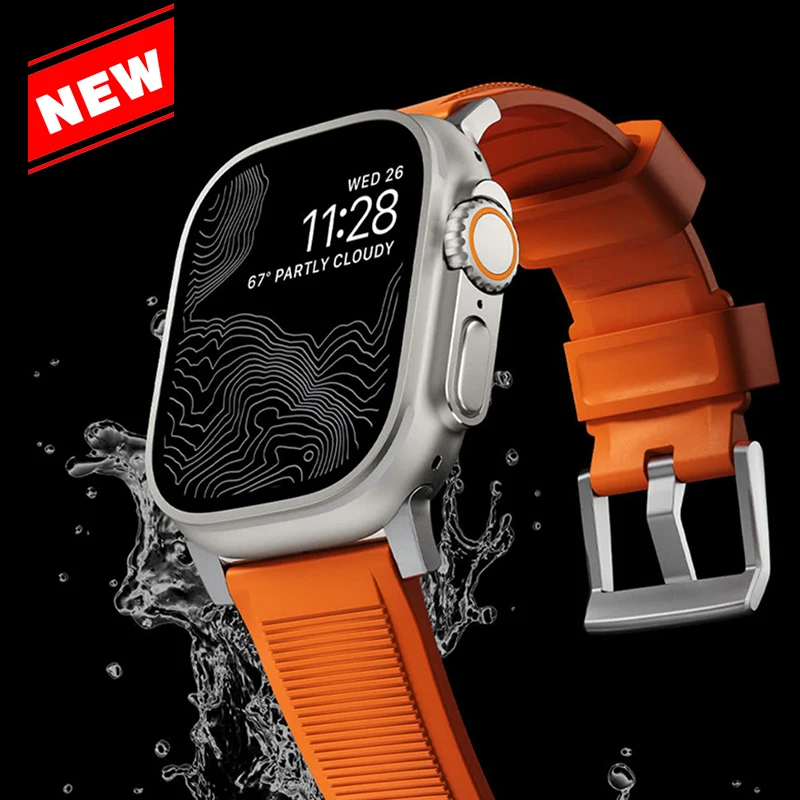 

Ремешок из мягкого силикона для Apple Watch Ultra Band 49 мм 45 мм 41 мм 44 мм 40 мм 42 мм, резиновый спортивный браслет для IWatch Series 87654