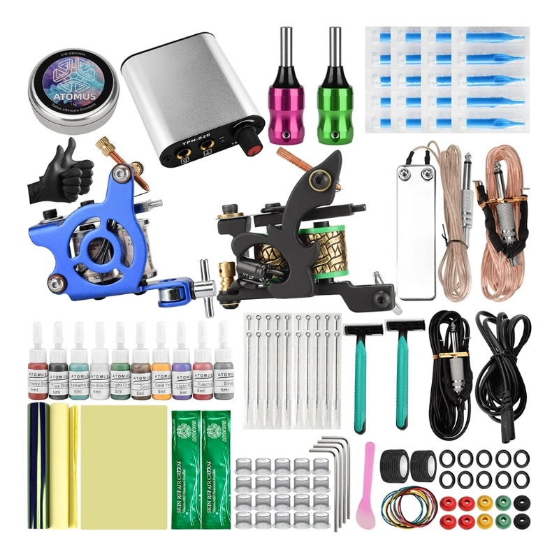 

Atomus Tattoo Kit for Beginners Tattoo Gun Kit 2pcs Tattoo Machine Kit Complete Tattoo Kit Power Supply Repair Drop Shipping