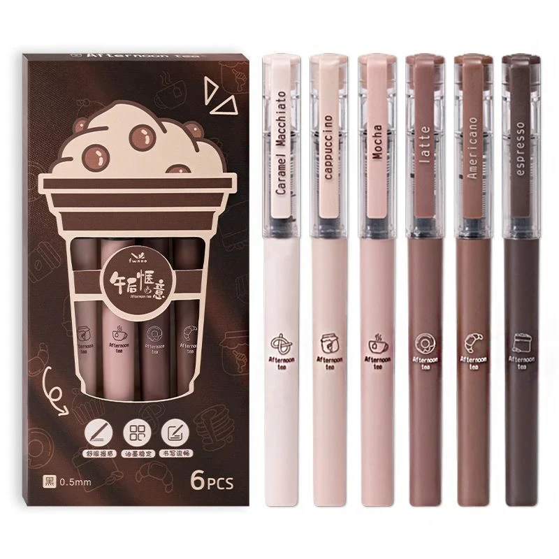 

Гелевые ручки коричневые, набор из 6 штук