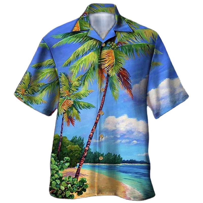 Hawaiian Shirt Summer Hot Sale Beach Style Unisex Shirt Fashion Casual Short Sleeve Oversized Comfortable Breathable Shirt Tops