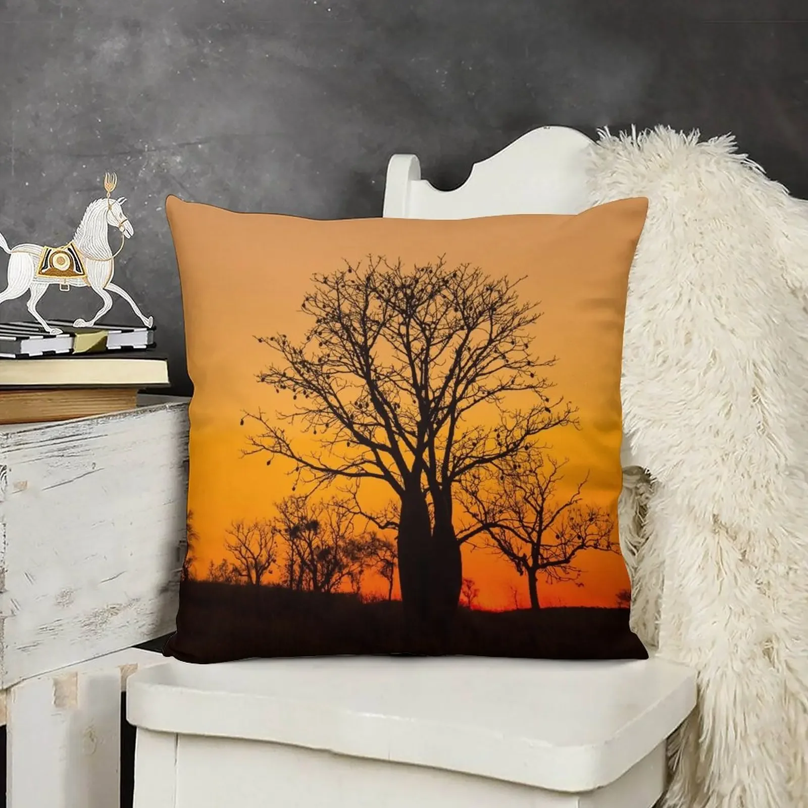 Деревья в закате Кимберли Западная Австралия Декоративная подушка Декоративные