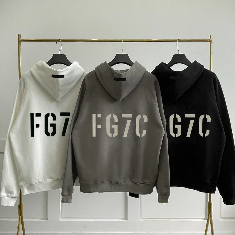 

Men's Essentials Zipper Hoodies Fashion brand Jerry Lorenzo1:1 FG7C Sweatshirts 100% Cotton Hip Hop Oversize Unisex Coat
