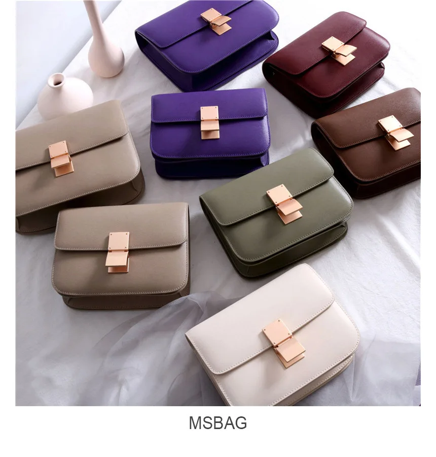 Women's Bag Lady Luxury Box Bag Retro Tofu Small Square Shoulder Bag Messenger Female Split Leather Flap Handbag 2022