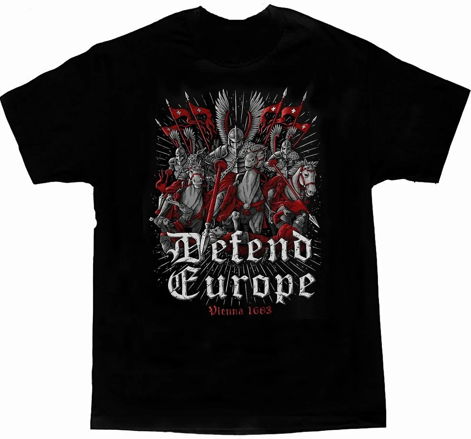 Футболка Defend Europe Polish Hussar Light Cavalry, 100% хлопок, с круглым вырезом и коротким рукавом, летняя повседневная мужская футболка, размер S-3XL (art.: 3920cab482fc9) - 3920cab482fc9