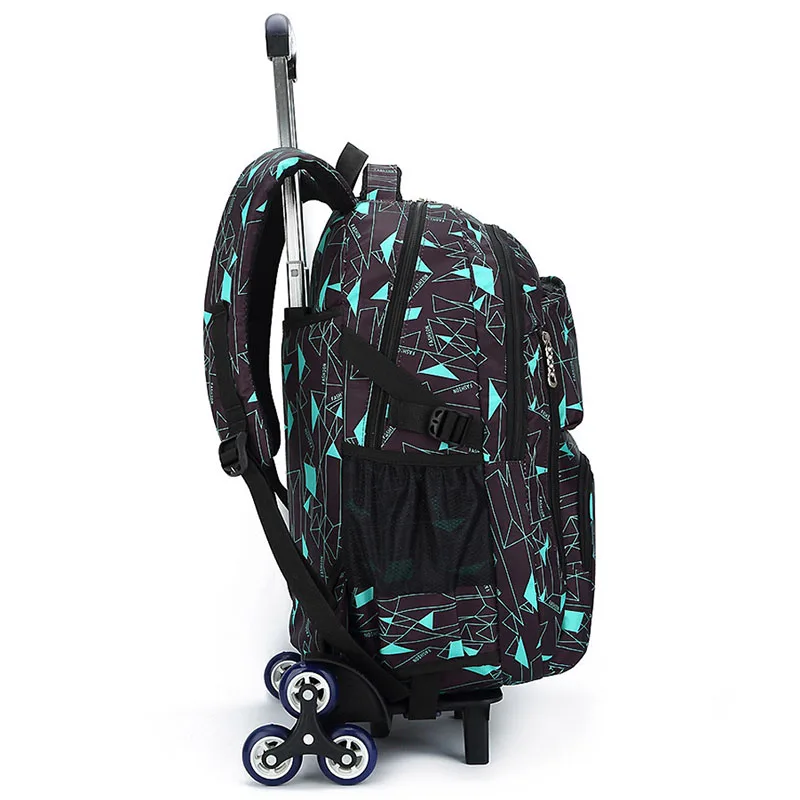 Dropshipping Removable Children School Bags With 6 Wheels Stairs Kids boys girls Trolley Schoolbag Luggage Book Bags Backpack