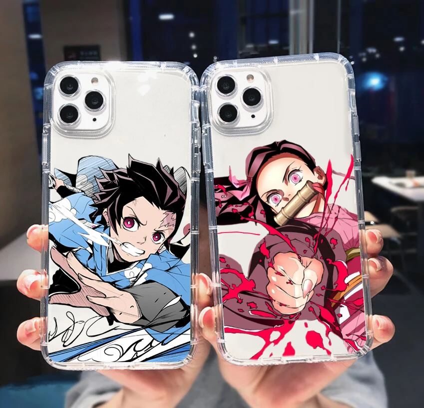 

Kamado Nezuko Kimetsu No Yaiba Demon Slayer Phone Case Transparent For iphone se 6 6s 7 8 11 12 13 plus mini x xs xr pro max