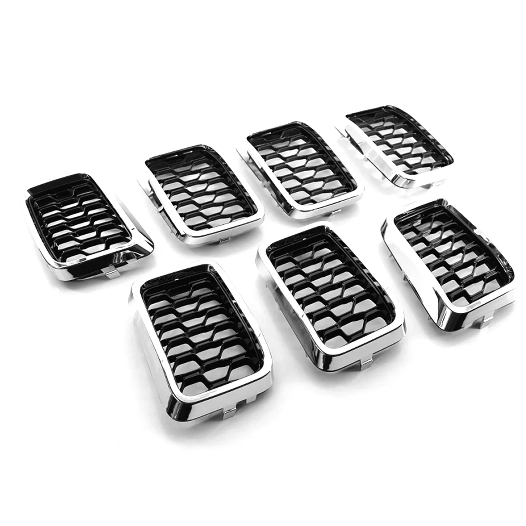 

7Pcs Car Front Bumper Grilles Racing Grills Front Radiator Grille 68317863AA for Jeep Grand Cherokee 2017-2021