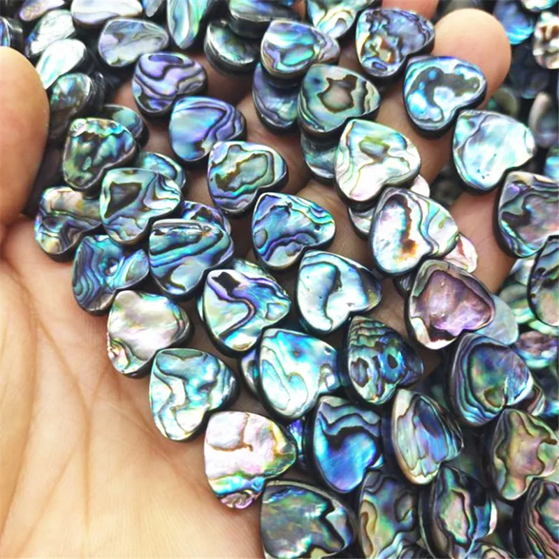 

40CM Natural Abalone Shell String Heart Shape 10MM 12MM 14MM Saltwater Pearl Beads For Women Jewelry Designs Free Shipping
