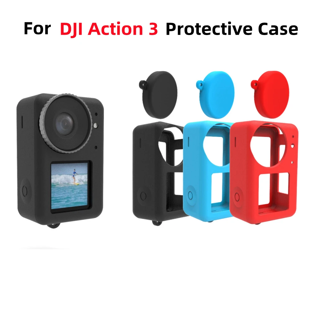 For DJI Action 3 Silicone Cover Protective Case Lens for DJI Osmo Action 3 Protective Cover Sports Camera Accessories