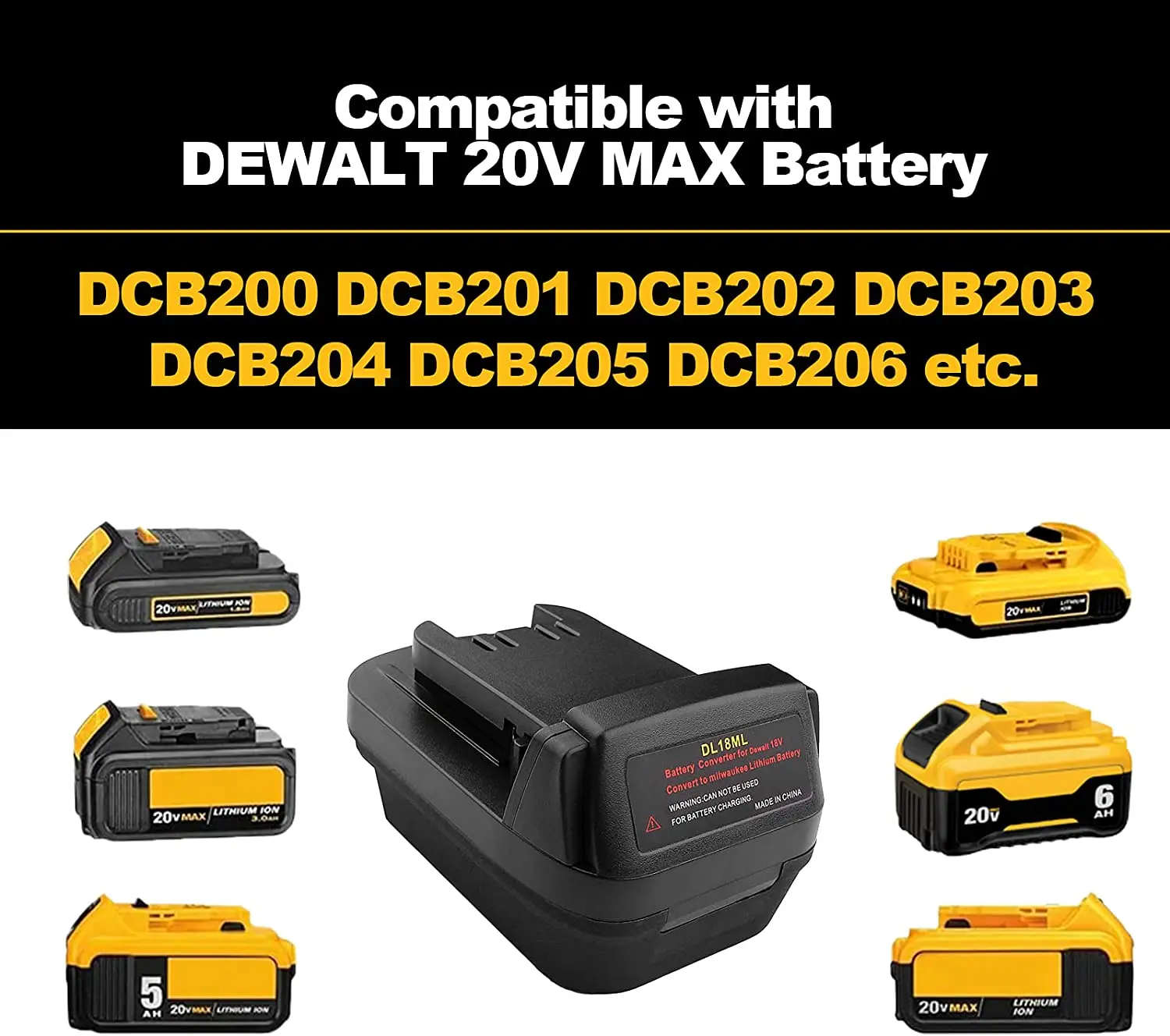 FOR Dewalt 18V/20V Max Battery Adapter Convert to for Milwaukee M18 18V Tool Use enlarge