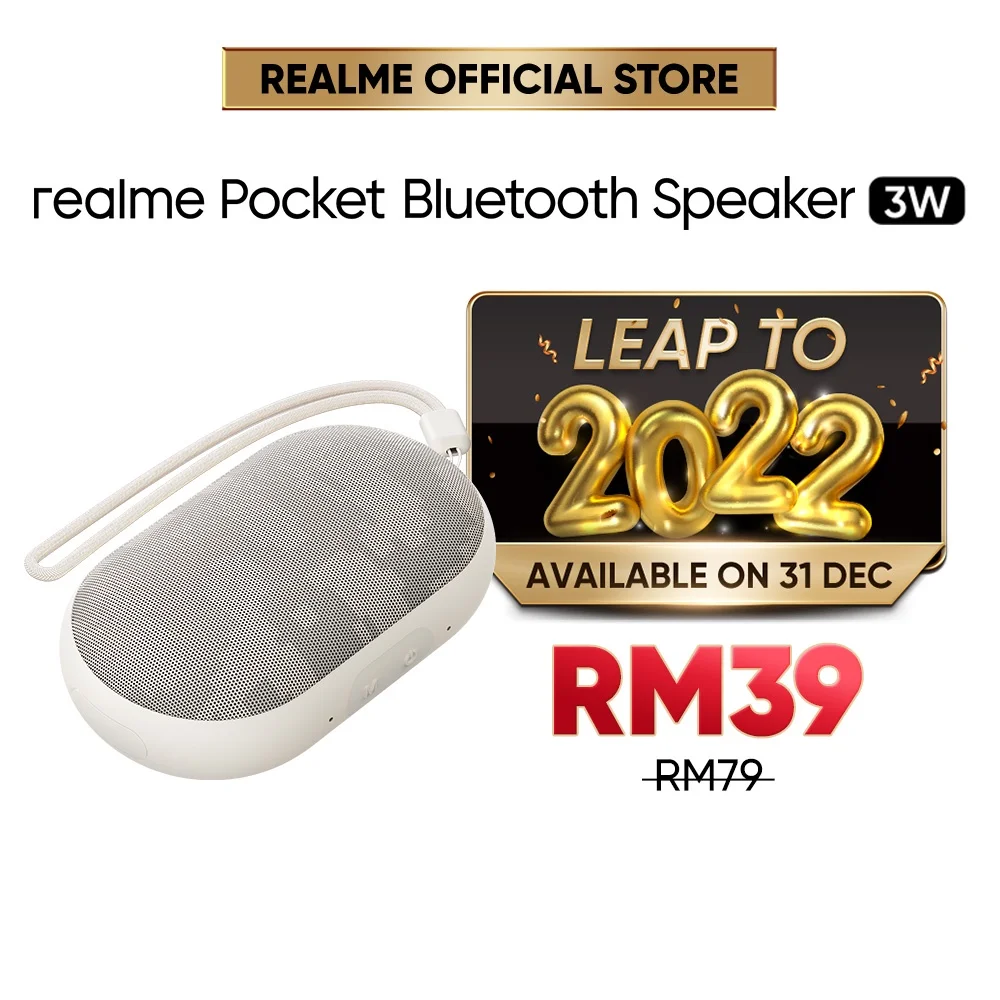 

realme Pocket Bluetooth Speaker [1 to 1 Exchange in 1 year Warranty Period]3W Dynamic Bass Boost Driver | Stereo Pairing