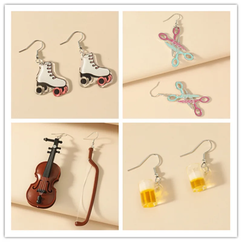 

New Korean Creative Acrylic Earrings Simple Fun Earrings Personality Niche Leaves Fruit Earrings Women Girl Jewelry Gifts