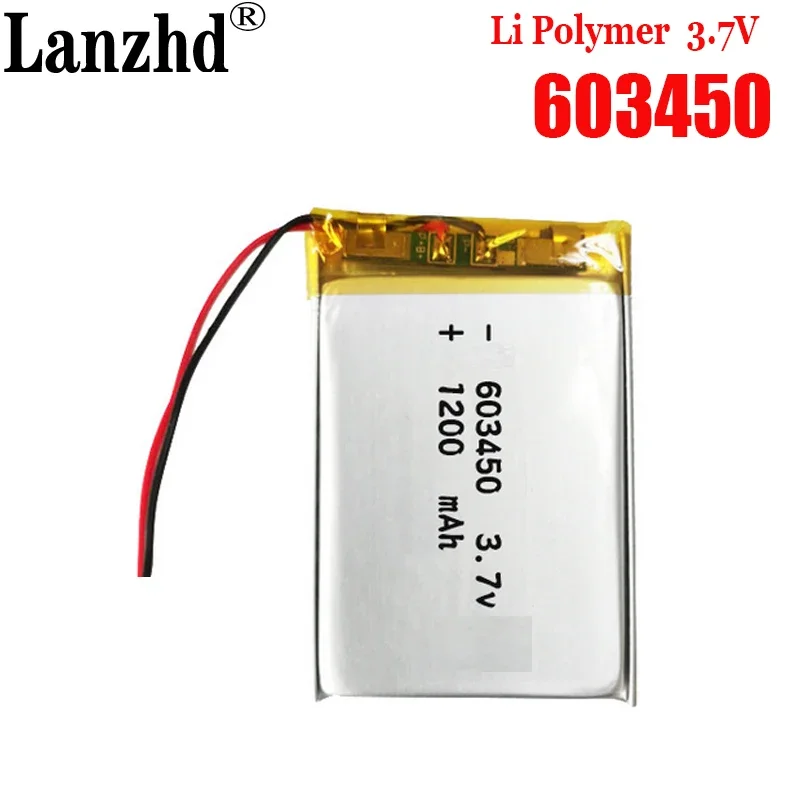 10 шт. литий-полимерные аккумуляторы 3 7 в 1200 мАч 603450 провода