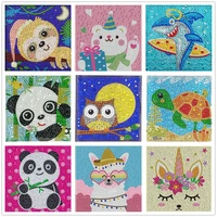 5d diamond painting childrens cartoon crystal round diy embroidery panda unicorn 18x18 kits arts crafts sewing