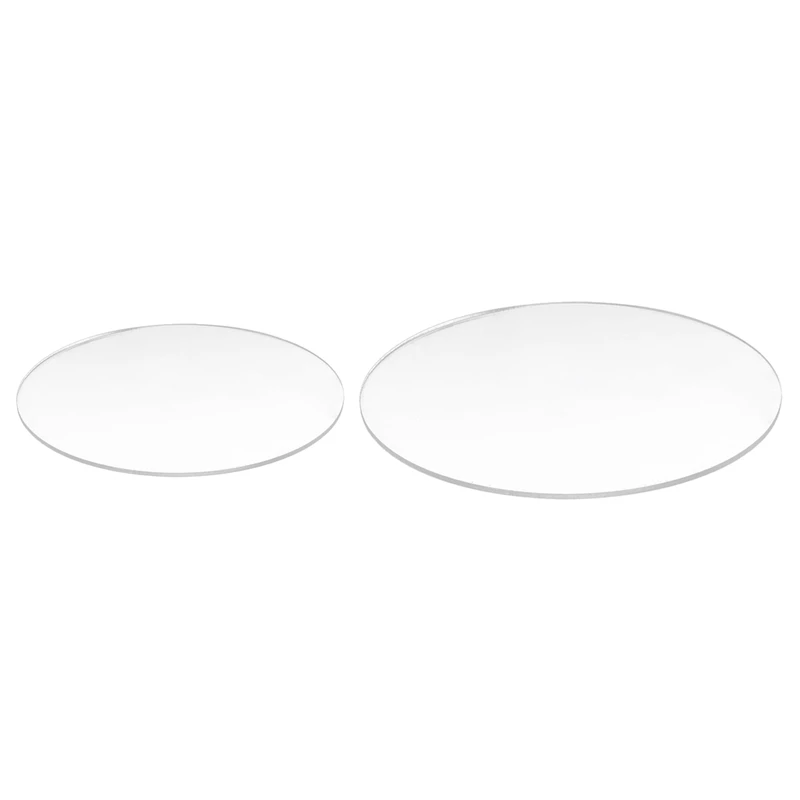 

2 Pcs Transparent 3Mm Thick Mirror Acrylic Round Disc, Diametro: 90Mm & 85Mm