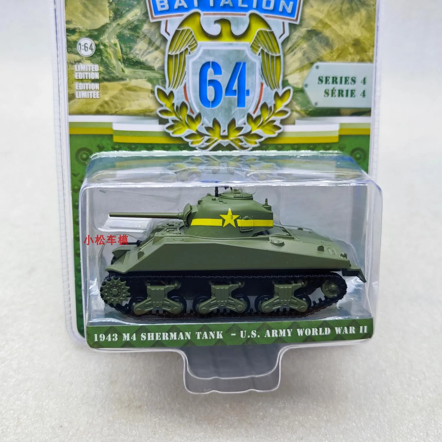 1:64 1943 M4 Sherman Tank-U.S. Военная Вторая мировая война высококлассная модель автомобиля