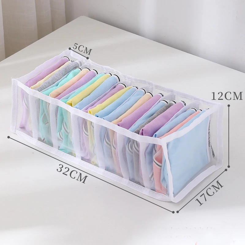 

Underwear Sock Clothing Organizer Compartments Drawer Baby Hive Nylon Mesh Cabinet Storage Box Washable Clothes Bedroom Wardrobe
