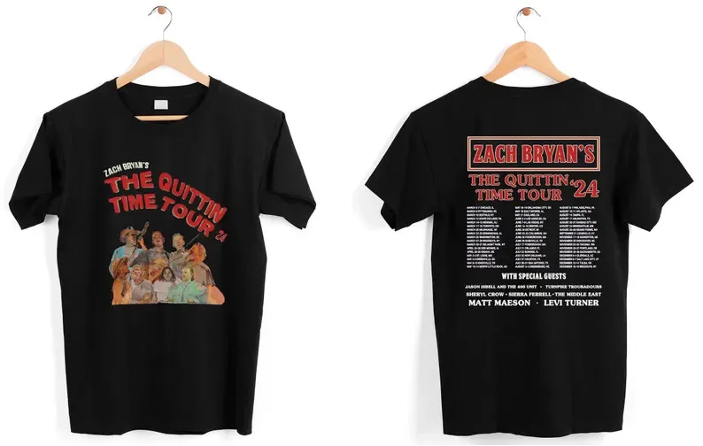 Zach Bryan's The Quittin Time Tour футболка S-5XL Shirt