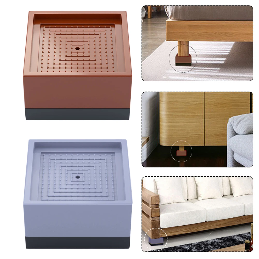4pcs/pack Furniture Riser Pad Shockproof Accessories Square Anti Vibration Sofa Bed Washing Machine Non Slip Leg Increase Height | Мебель