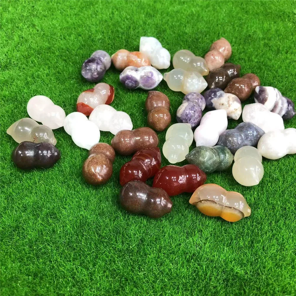 

Natural Amethyst Carving Peanut Statue Room Decor Healing Crystal And Stone Figurine Gift Sale
