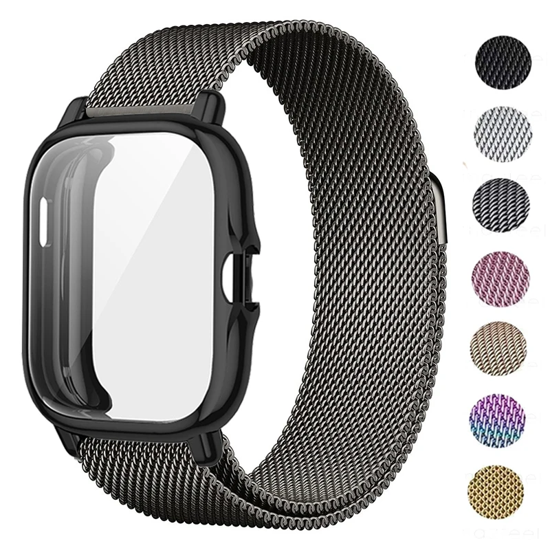 

Защитный чехол для Xiaomi Amazfit GTS 3/2, ремешок Meatl, Магнитная Петля GTS 2e, мини-браслет для Amazfit Bip S U Pro band, полное покрытие