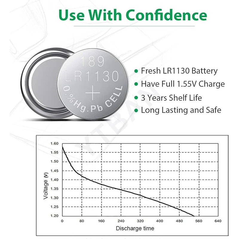 Кнопочная батарейка 10-30x LR1130 AG10 389A 188 LR54 1 5 в