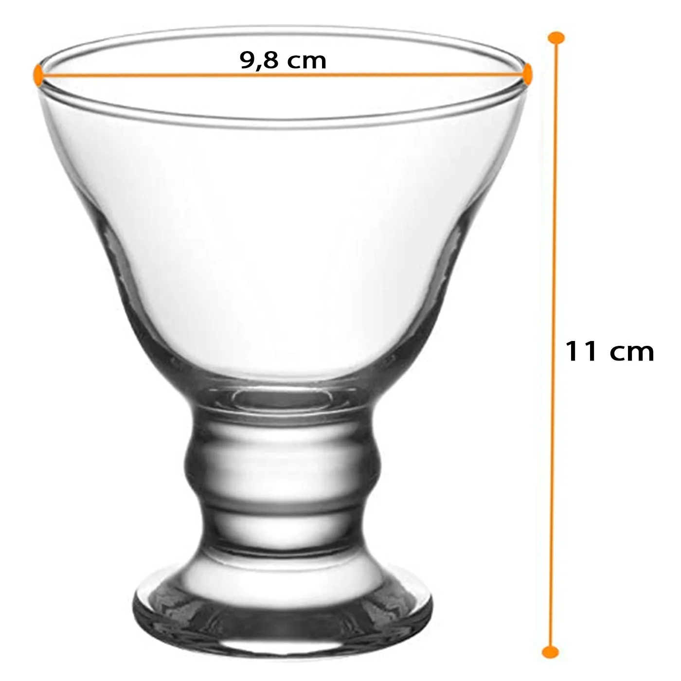 Lav - Set of 6 ice cream cups smooth crystal orion model sophisticated and elegant design desserts cocktails fit for lavava |