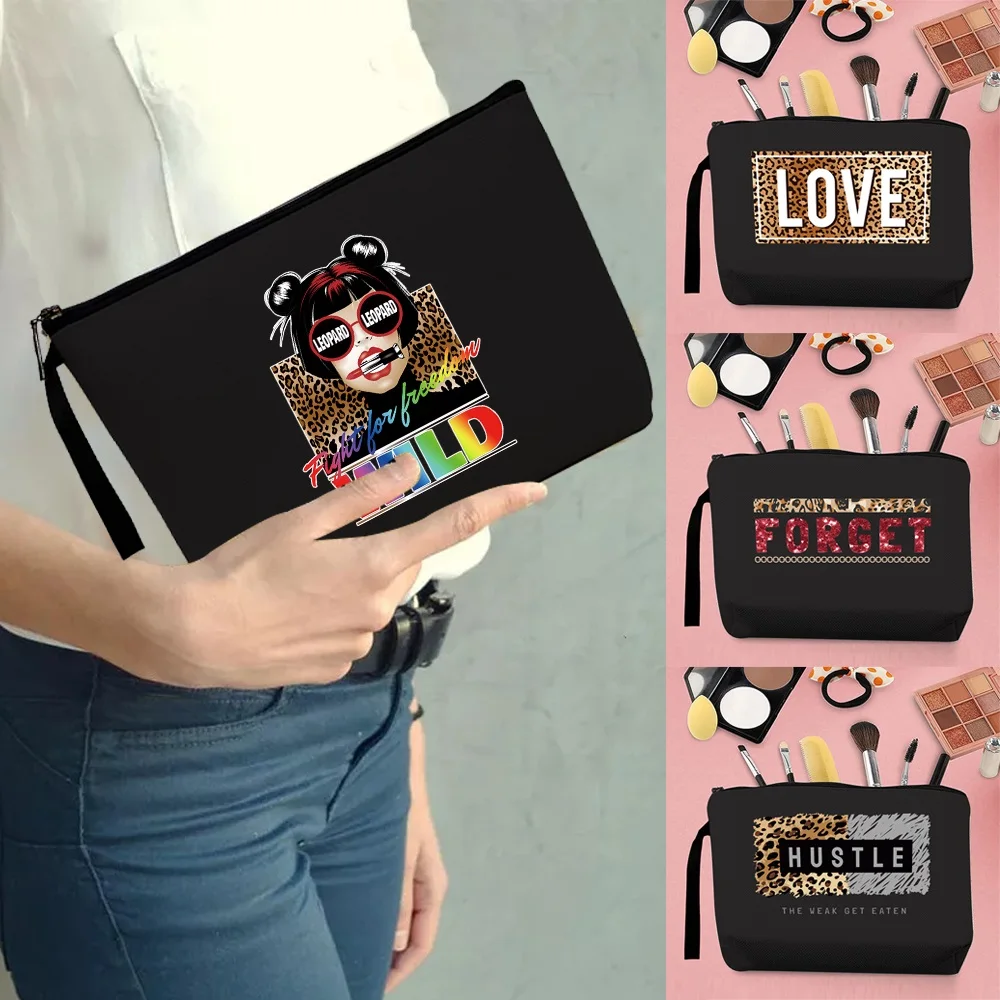 

Makeup Bag Wedding Cosmetic Organiser Lady Travel Toiletry Purse Zipper Pouch Pencil Case Clutch Bags Leopard Series Pattern