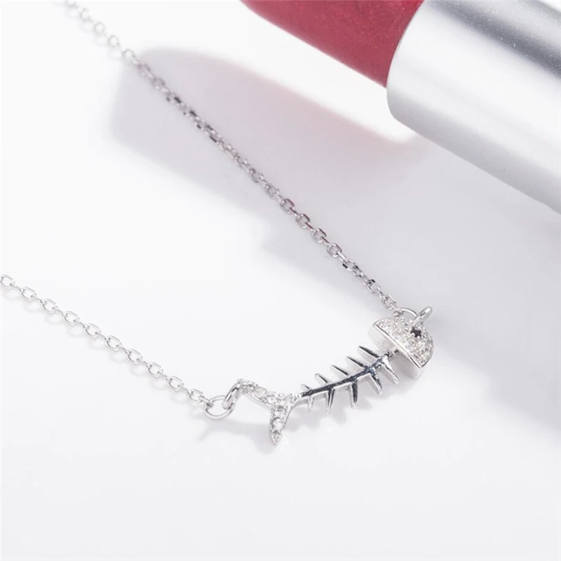 WYEAIIR 925 Стерлинговое Серебро креативный циркон блестящие Fishbone INS Изящные