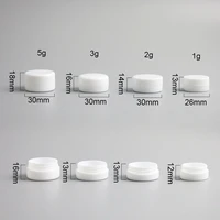 mini white plastic empty jar pot travel cosmetic sample makeup face cream containers nail art organizer home