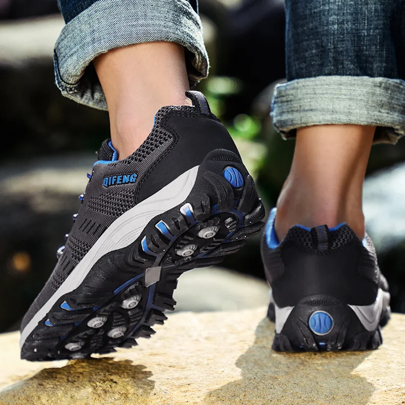 STRONGSHEN Men Outdoor Sports Hiking Shoes Climbing Trekking Footwear Mesh Breathable Casual Sneaker Walking Wear Resisting Boot