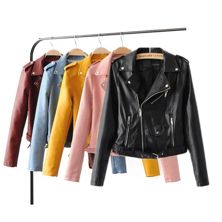 Autumn/Winter 2022 European and American Women's New Coats Small Leather Coat with Double Lapel enlarge