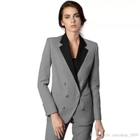 womens suits set 2 elegant pieces double row jacket slim fit business dress office wear women