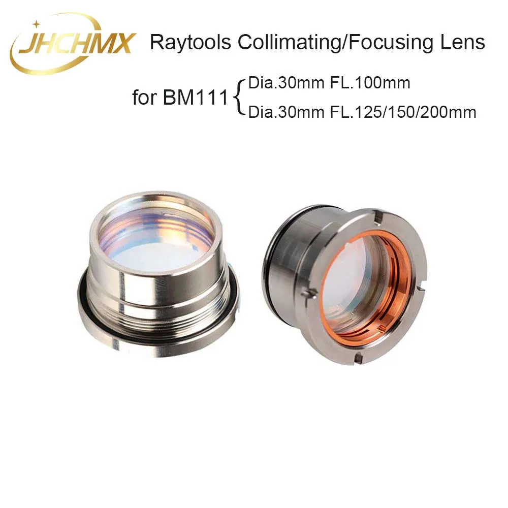 JHCHMX Raytools BM111 Collimating/Focus Lens With Lens Holder Dia.30 FL.100/125/155/200mm for 0-3000W Raytools BM111 Laser Head