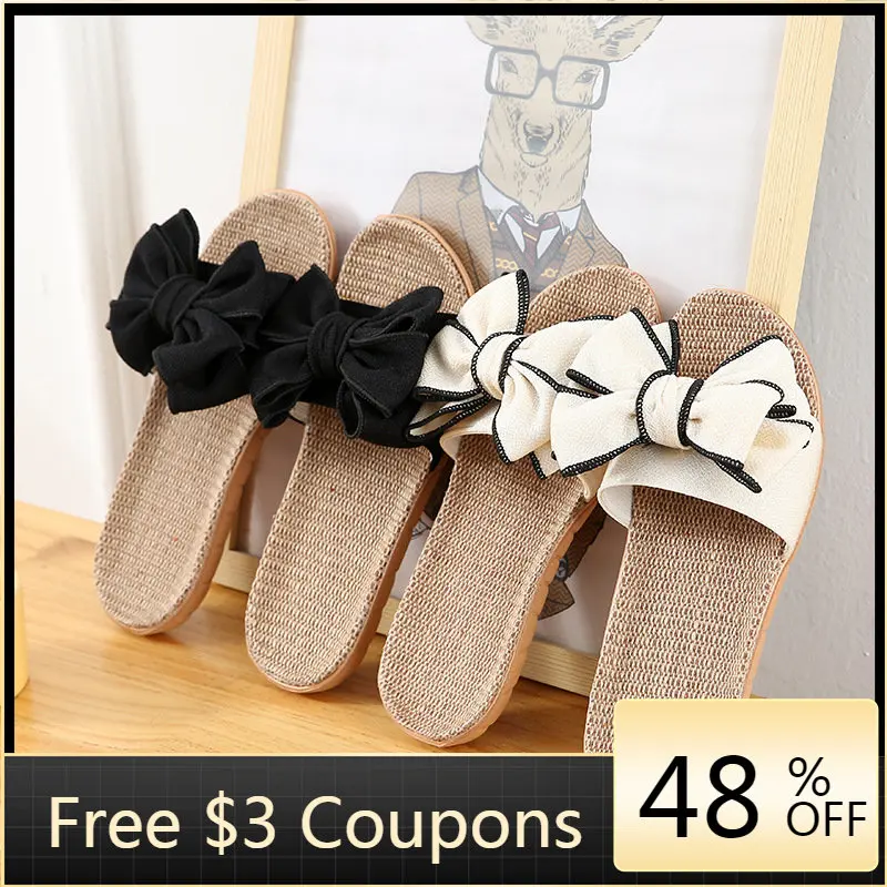 

Шлепанцы женские летние льняные, повседневные сандалии на платформе, удобная обувь для дома