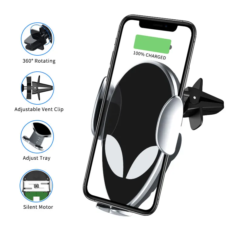 

15w fast charging wireless phone charger Ce-Fcc car phone holder Qi wireless charger suitable for iPhone Android