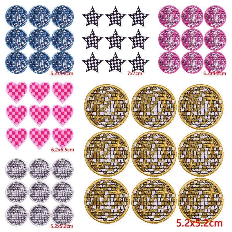 10 шт./партия термоклейкие нашивки с аппликацией в виде дискотеки