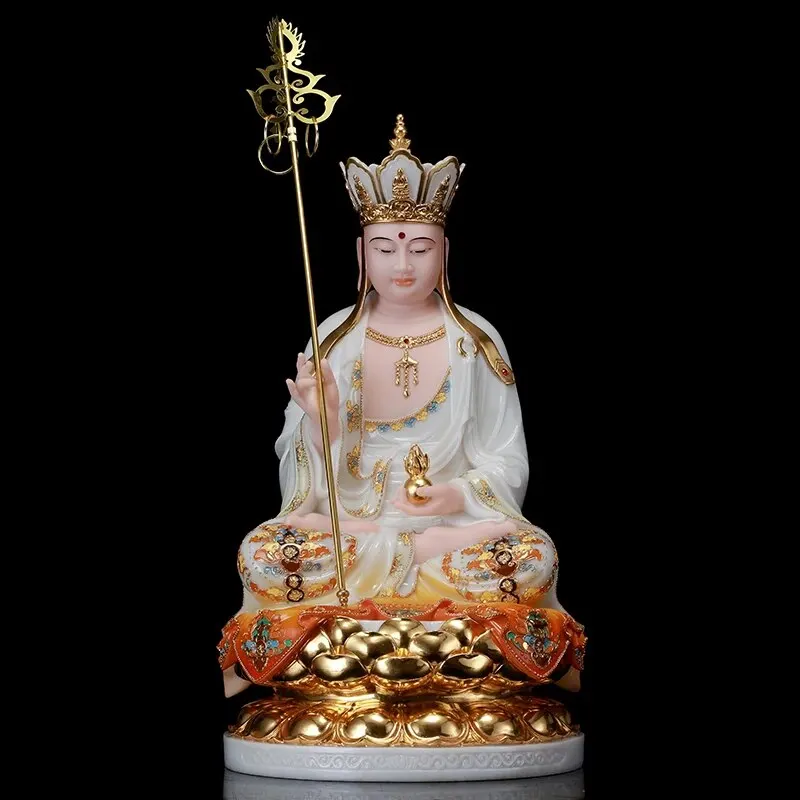 

Asia TOP high-grade Handmade gilding Buddha statue home family bless efficacious Worship ksitigarbha Dizang pusa Talisman