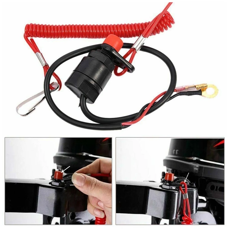 

Universal Outboard Cut off Switch Safety Tether Motor Emergency Kill Stop Switch