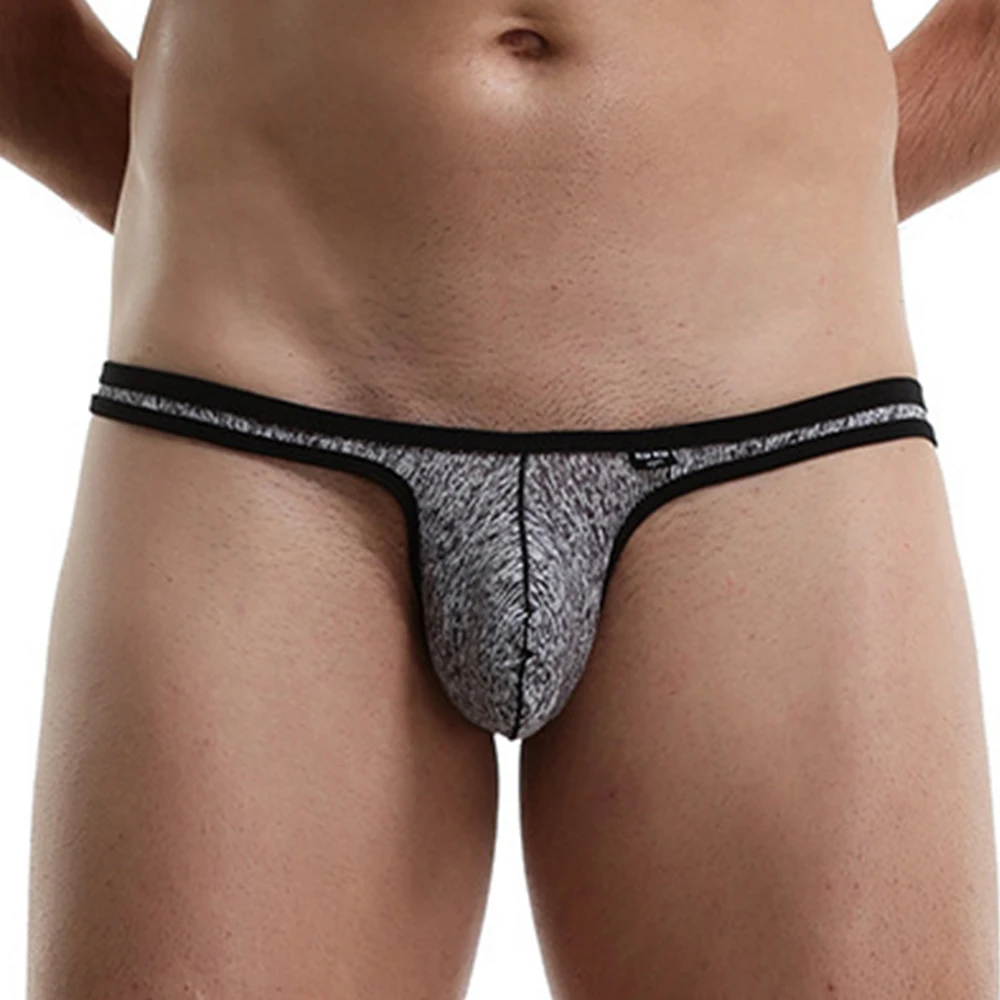 

U Pouch Male Briefs Sexy Men Underpants Men's Panties Underwear Leopard Print Bikini Low Waist Ultra-thin Slip Ice Silk Hombre