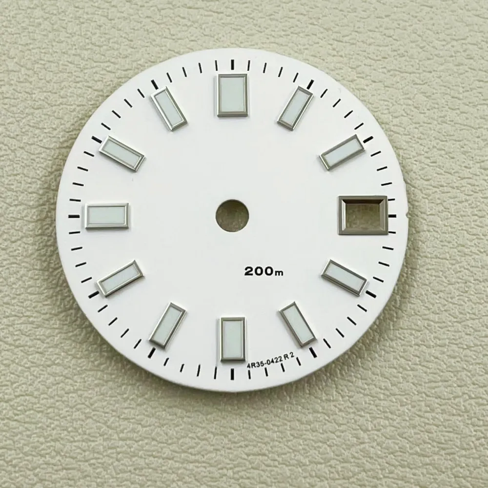 NH34 dial diameter 28.5mm change four-pin watch literal green luminous diving surface disc accessories